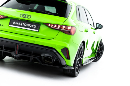 Spoiler zadního narázníku V.2 Audi RS3 Sportback 8Y Facelift černý lesklý plast