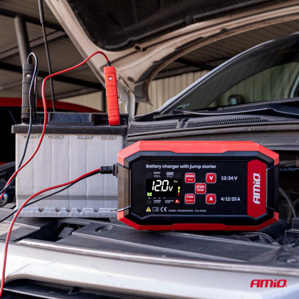 Nabíječka digitální BOOST AGM GEL STD LiFePo4 MAX 25A 12/24V PRO AMiO-04530