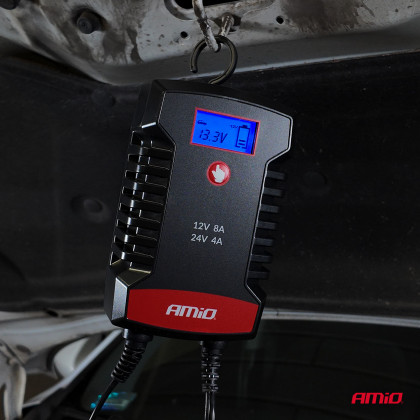 Nabíječka digitální AGM GEL STD LiFePo4 MAX 8A 12/24V PRO HOOK AMIO-04533