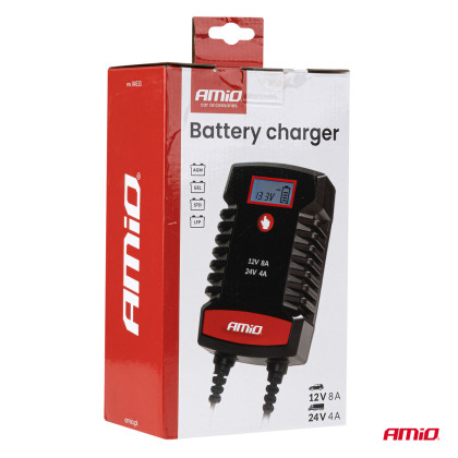 Nabíječka digitální AGM GEL STD LiFePo4 MAX 8A 12/24V PRO HOOK AMIO-04533