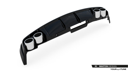 Zadní difuzor + imitace koncovek Audi A6 Sedan / Avant C8 / C8 Facelift černý lesklý plast - chromované koncovky