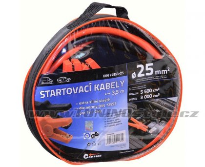 Startovací kabely 25 délka 3,5m TÜV/GS DIN72553