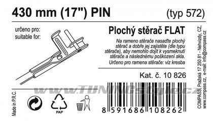 Stěrač FLAT BULK (PIN) 17"/430mm