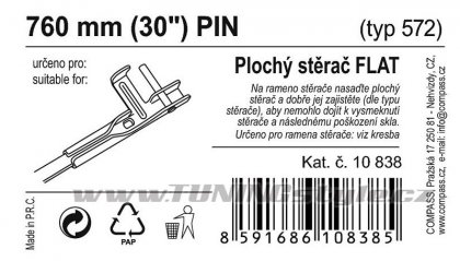 Stěrač FLAT BULK (PIN) 30"/750mm