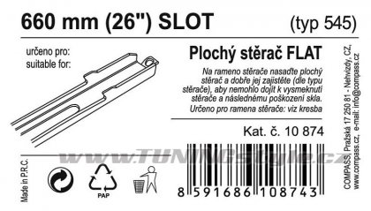 Stěrač FLAT BULK (SLOT) 26"/660mm
