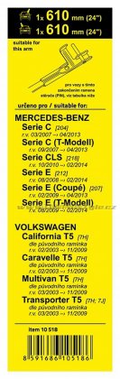 Stěrače FLAT SET (PIN) 610+610mm