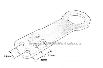 Tažné oko přední modré