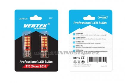 Žárovka LED VERTEX CANBUS 24SMD 3014 T10e (W5W) SILCA white 12V (2ks)