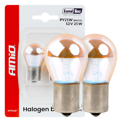 Halogenové žárovky PY21W 12V21W BAU15S Lumitec AMBER CHROME 2ks AMiO-04627