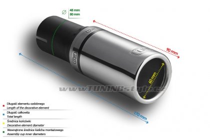 Koncovka výfuku jednoduchá ULTER SPORT 60mm