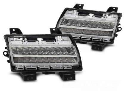 LED denní světla s blinkrem pro Jeep Wrangler JL 2018-2023 chromové