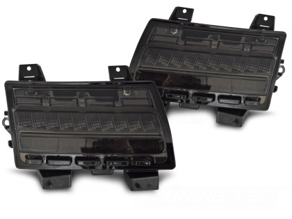 LED denní světla s blinkrem pro Jeep Wrangler JL 2018-2023 kouřové