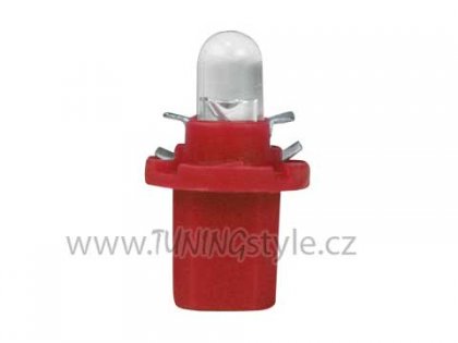 LED žárovka červená 12V/2W B8,5D