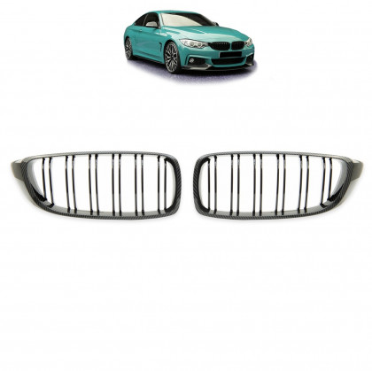 Maska - ledvinky BMW 4 (F32, F82) Coupe (F33, F83) Cabrio (F36) Gran Coupe 2013-2021 - M style chrom / černé lesklé
