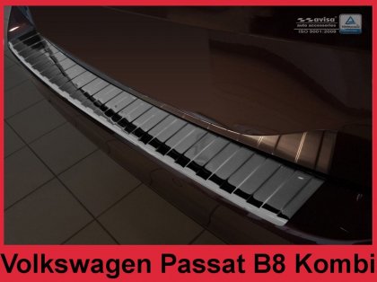 Nerezová ochranná lišta zadního nárazníku VW PASSAT B8 Variant/ALLTRACK 2014- černá lesklá