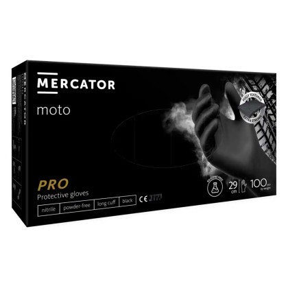 Nitrilové rukavice MERCATOR MOTO BLACK XL 100ks