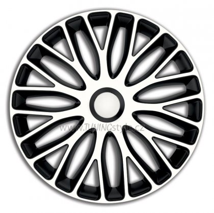 Ozdobné kryty kol, poklice 14&quot; 4racing MUGELLO WHITE/BLACK 4ks