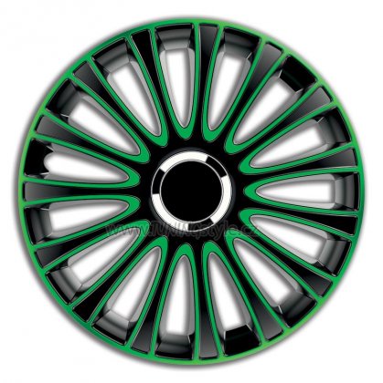 Ozdobné kryty kol, poklice 15&quot; ARGO LE MANS PRO GREEN/BLACK 4ks