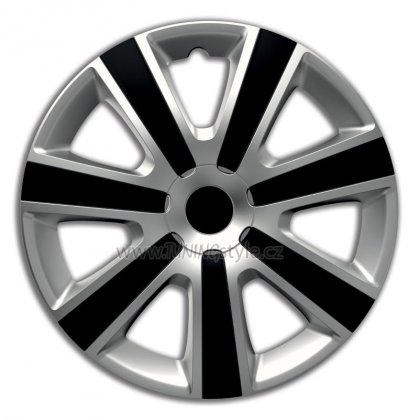 Ozdobné kryty kol, poklice 16&quot; 4racing VR SILVER/BLACK 4ks
