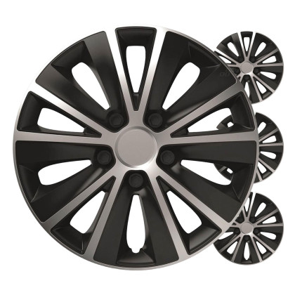 Poklice Rapide 15” černo - stříbrná sada 4ks COLOR BOX