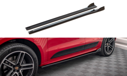 Prahové lišty Porsche Macan Mk1 Facelift černý lesklý plast