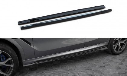 Prahové lišty V.2 BMW X6 M-Pack G06 Facelift černý lesklý plast