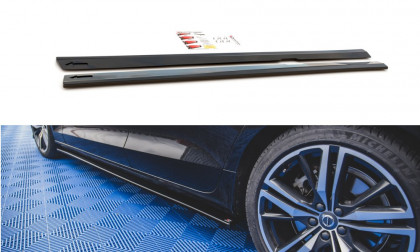 Prahové lišty V.2 Volvo S60 R-Design Mk3 černý lesklý plast