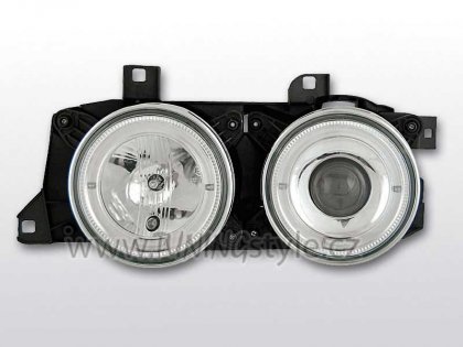 Přední světla angel eyes BMW E32/E34 88-95 chrom