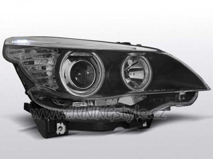 Přední světla angel eyes CCFL BMW E60 03-07 černá
