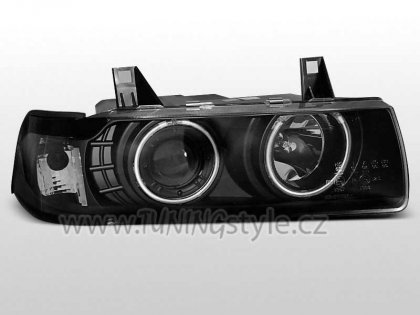 Přední světla angel eyes CCFL Limo/Tour BMW E36 černá