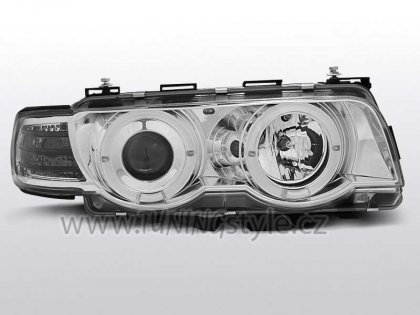 Přední světla angel eyes D2S Xenon BMW E38 98- chrom
