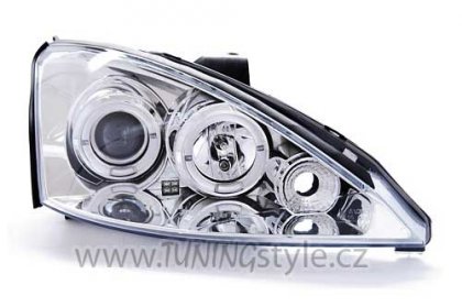 Přední světla angel eyes Ford Focus chromové 98-01