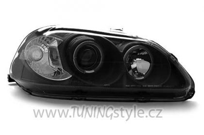 Přední světla angel eyes Honda Civic 2/5dv. Černé 99-01