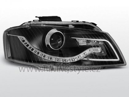 Přední světla devil eyes AUDI A3 8P 03-08 černá