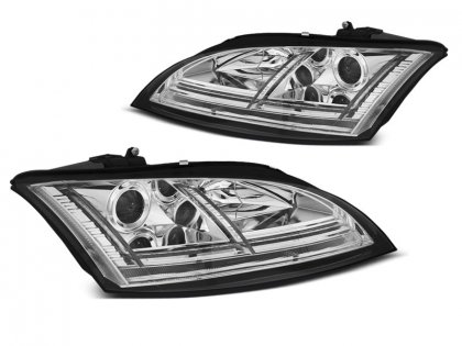 Přední světla s LED denními světly SEQ AUDI TT 8J 06-10 xenon chromová