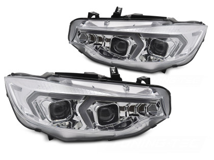 Přední světla s LED, pro BMW F32/F33 2013-2017 chrom xenon