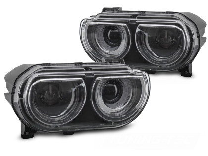 Přední světla s LED pro DODGE CHALLENGER 2008-2014 černá