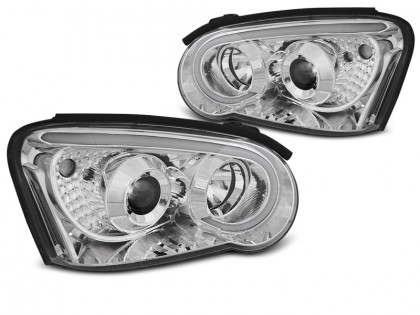 Přední světla s LED pro Subaru Impreza II GD 03-05 chromová