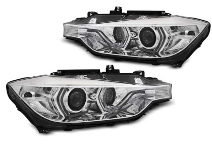 Přední světla s yellow LED pro BMW F30/F31 11-15 chromová