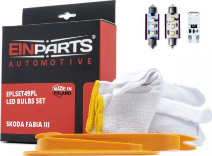 Sada LED žárovek interiéru pro Škoda FABIA III + montážní sada s rukavicemi (typ2)