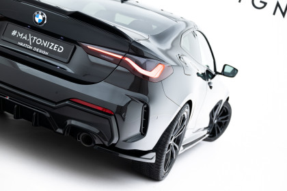Splittery zadní boční V.8 BMW 4 M-Pack G22 / G23 / G22 Facelift / G23 Facelift černý lesklý plast