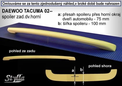 Spoiler zadní dveří horní, křídlo Stylla Chevrolet Tacuma 02-