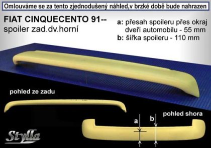Spoiler zadní dveří horní, křídlo Stylla Fiat Cinquecento 91-98