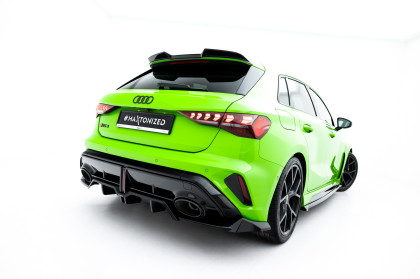 Spoiler zadního narázníku V.1 Audi RS3 Sportback 8Y Facelift černý lesklý plast