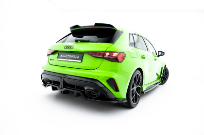 Spoiler zadního narázníku V.2 Audi RS3 Sportback 8Y Facelift černý lesklý plast