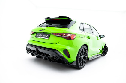 Spoiler zadního narázníku V.3 Audi RS3 Sportback 8Y Facelift černý lesklý plast