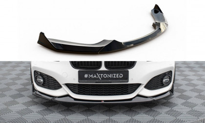 Spojler pod nárazník lipa V.4 CSL Look BMW 1 M-Pack / M140i F20 Facelift černý lesklý plast