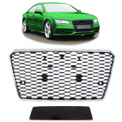 Sportovní maska AUDI A7 (4G) RS-TYPE 2014-2018 chrom / černá lesklá 