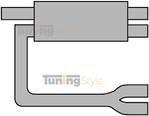 Sportovní výfuk ULTER SPORT Univerzální , výstup před tlumičem duplex double 95x65mm vstupní pr. 50M
