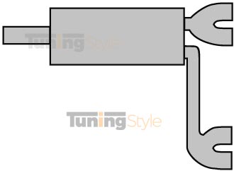 Sportovní výfuk ULTER SPORT Univerzální , výstup za tlumičem duplex double 95x65mm vstupní pr. 50Mm